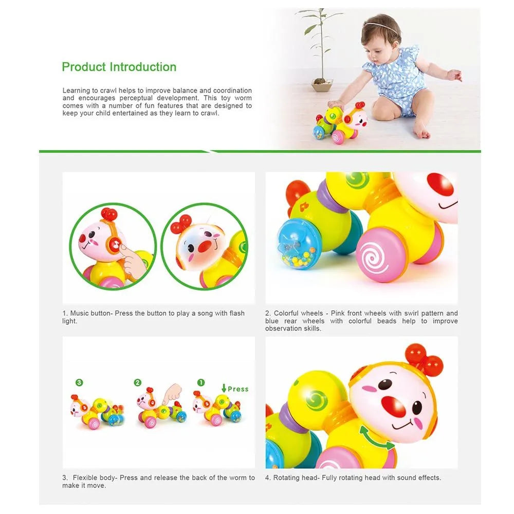 Hola Toys Happy Wiggle Worm With Music/Light