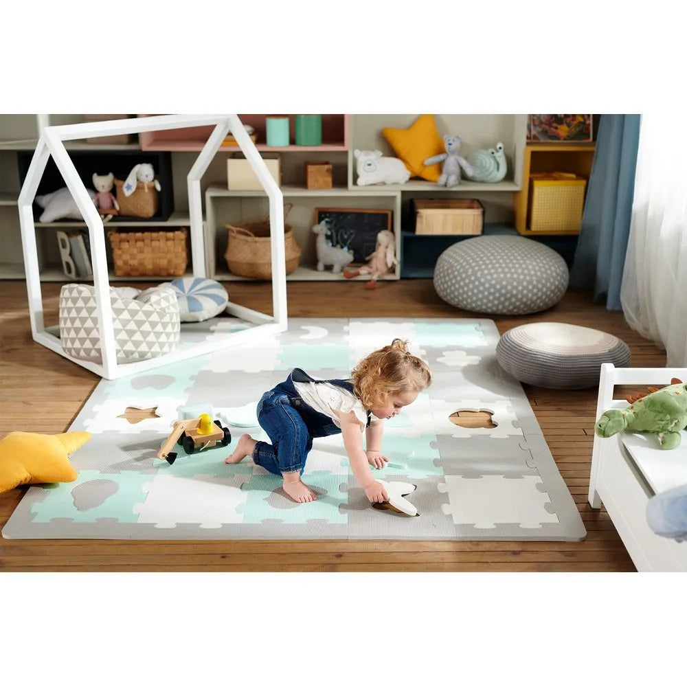 Kinderkraft Foam Mat Puzzels Luno Shapes (Yellow) 165*185cm