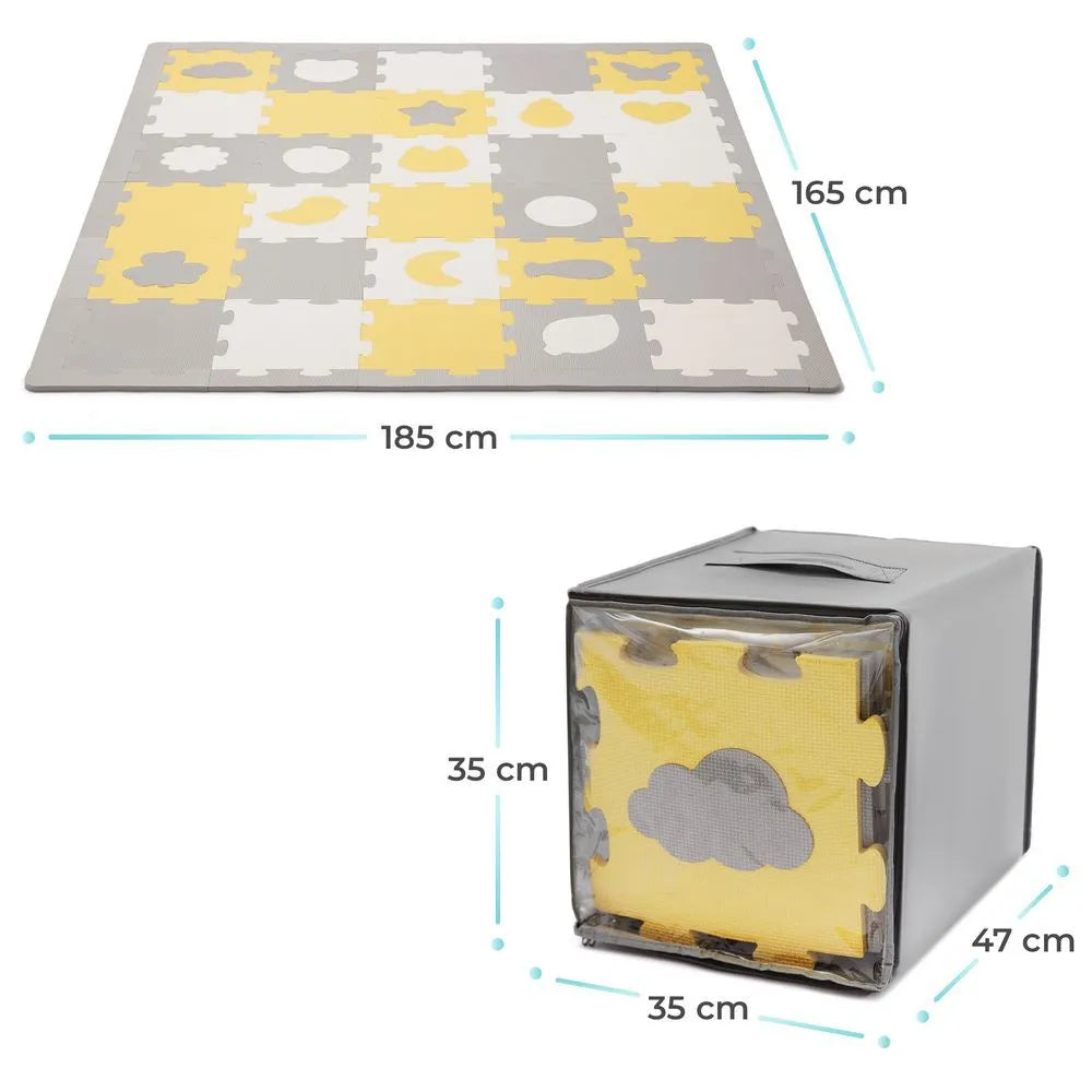 Kinderkraft Foam Mat Puzzels Luno Shapes (Yellow)