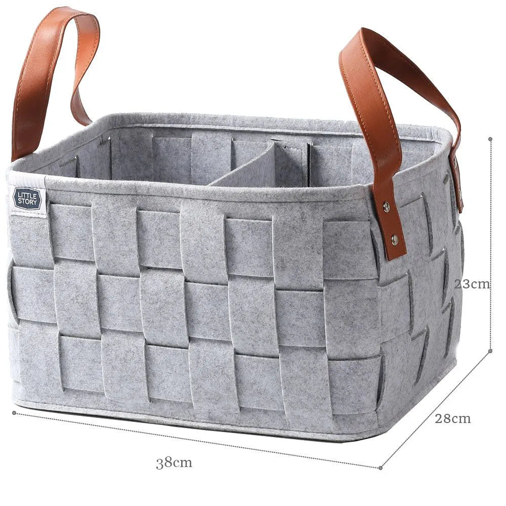 Little Story Multi Purpose Laundry Caddy Basket Felt (Grey)