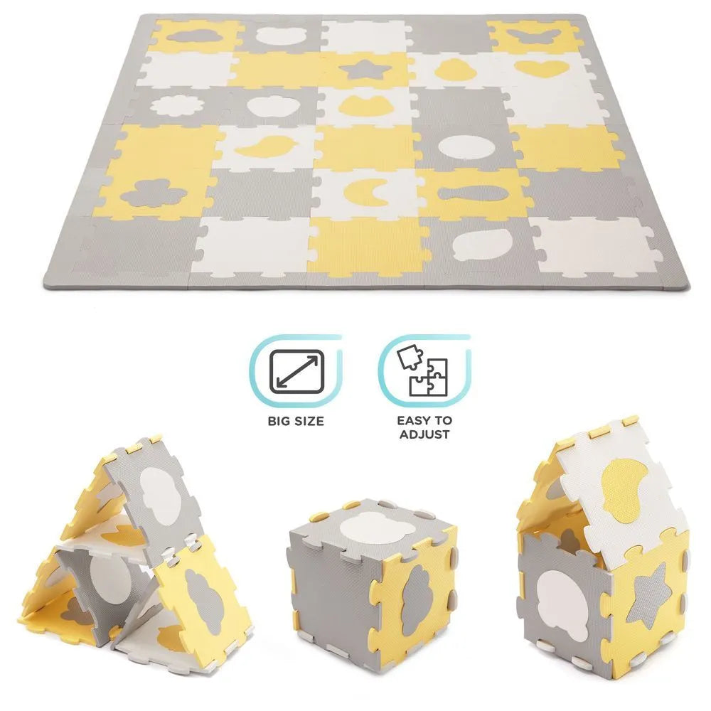 Kinderkraft Foam Mat Puzzels Luno Shapes (Yellow)