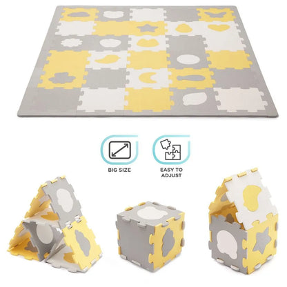 Kinderkraft Foam Mat Puzzels Luno Shapes (Yellow) 165*185cm