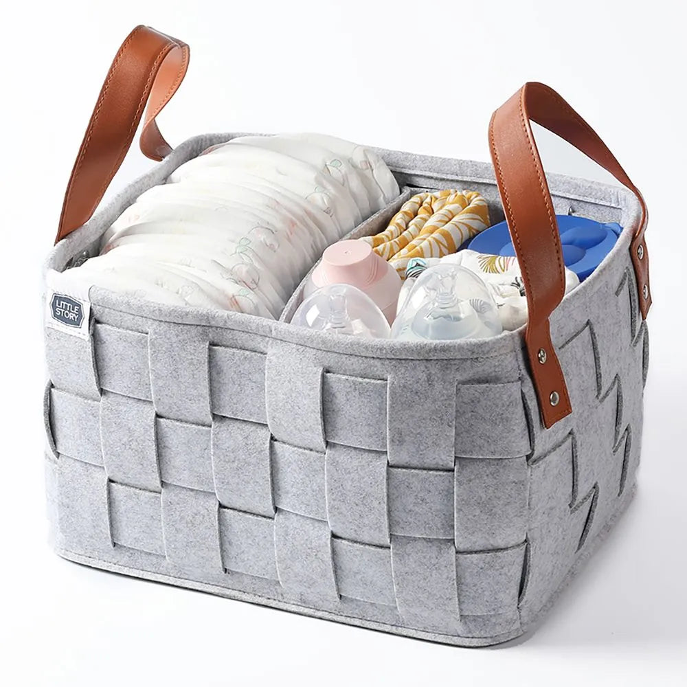 Little Story Multi Purpose Laundry Caddy Basket Felt (Grey)