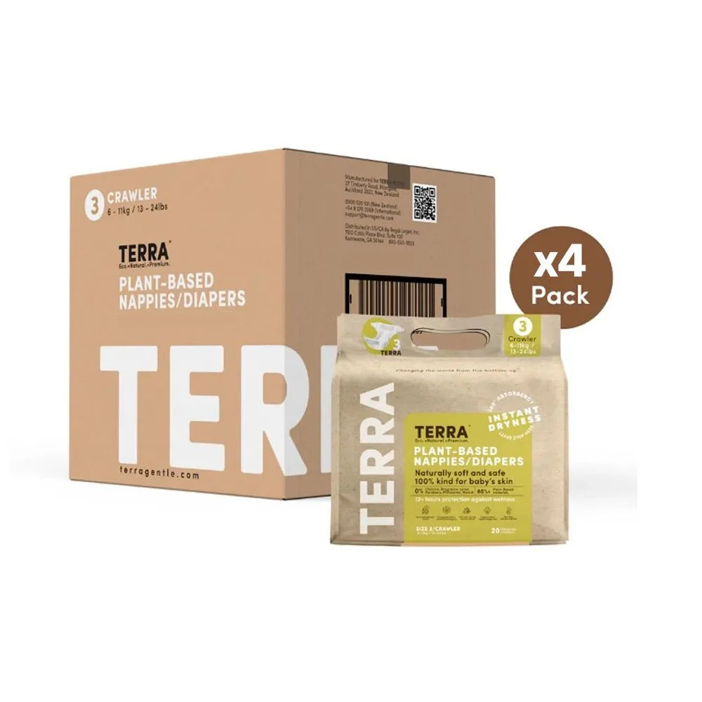 Terra Diaper/Nappy Crawler 20s (Pack of 4)