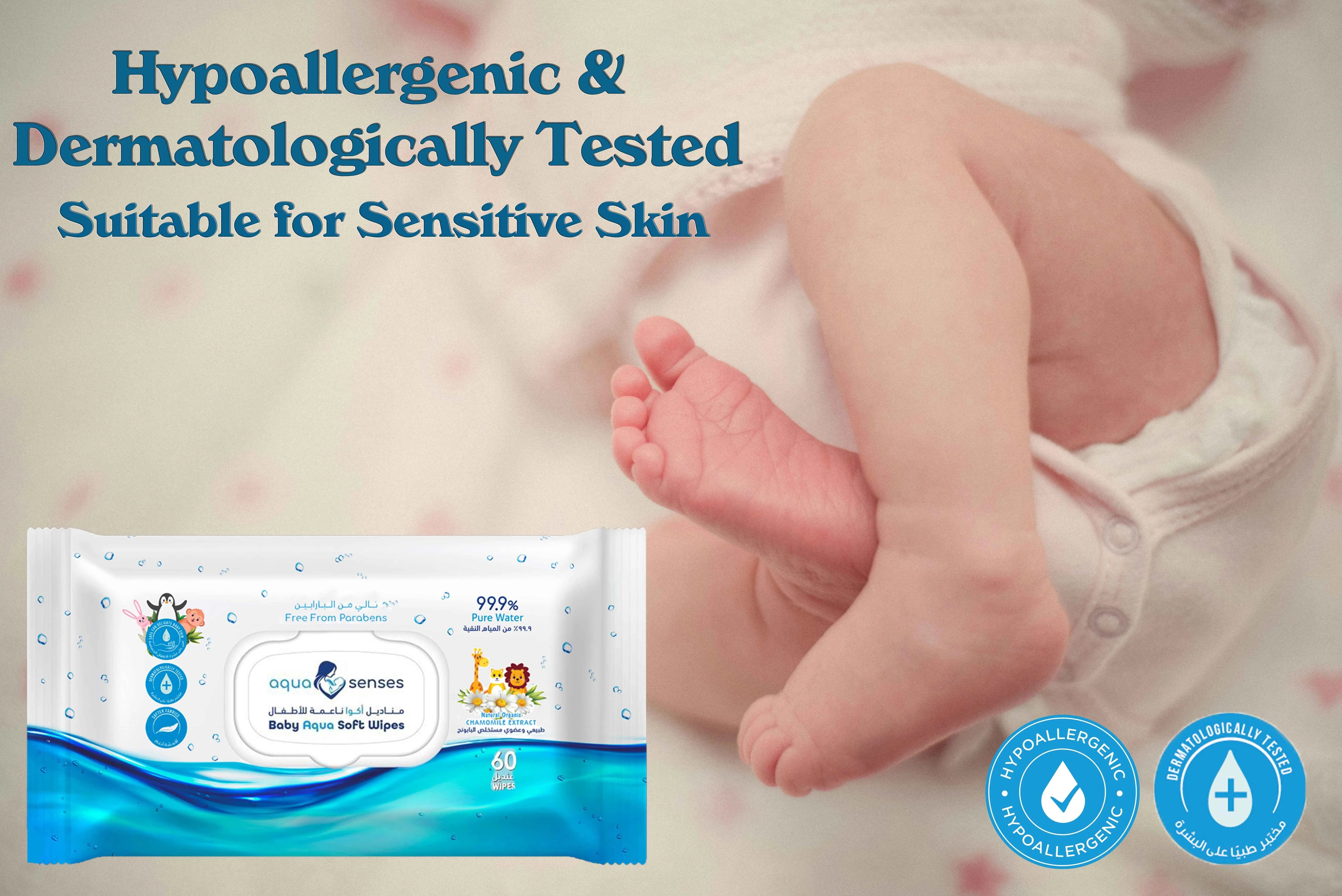Aqua Senses Aqua Soft Baby Wipes - Pack of 4 (240 Count)