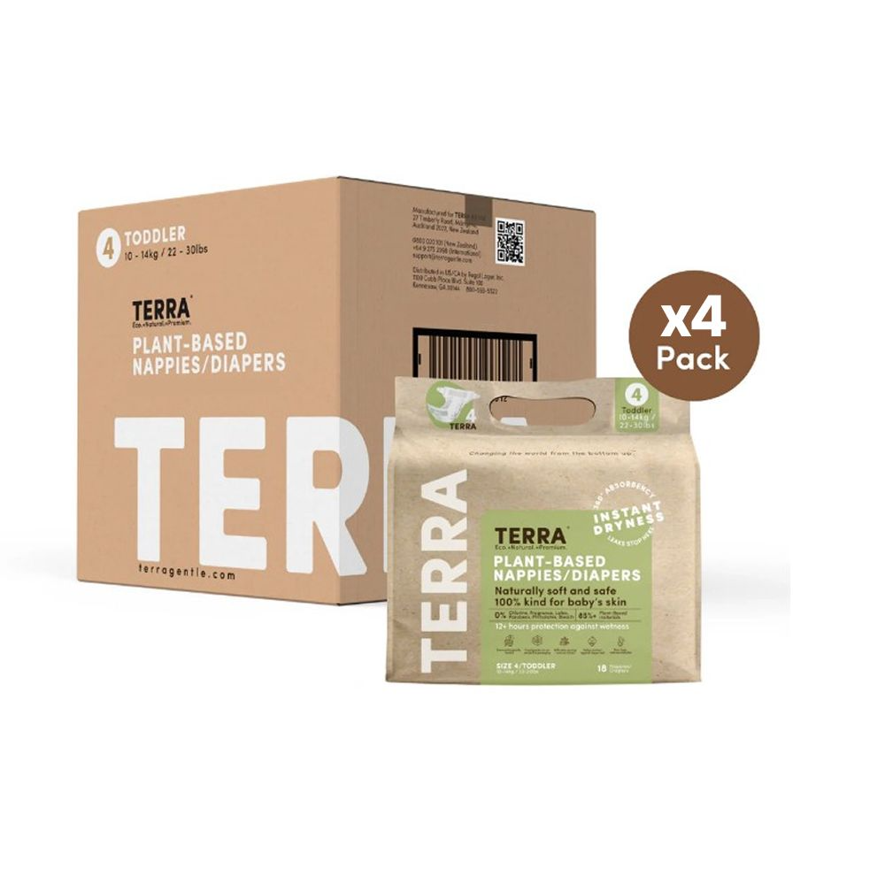 Terra Diaper/Nappy Toddler Diaper 18s (Pack of 4)