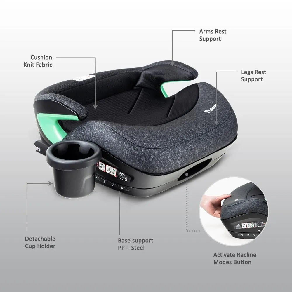 Teknum Car Seat I-Size Booster with 4 Reclining Mode and Isofix