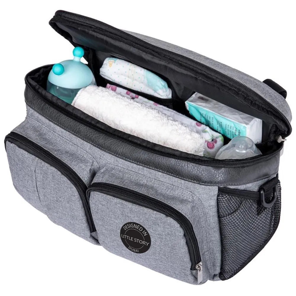 Little Story Stroller Organizer Travel Bag (Grey)