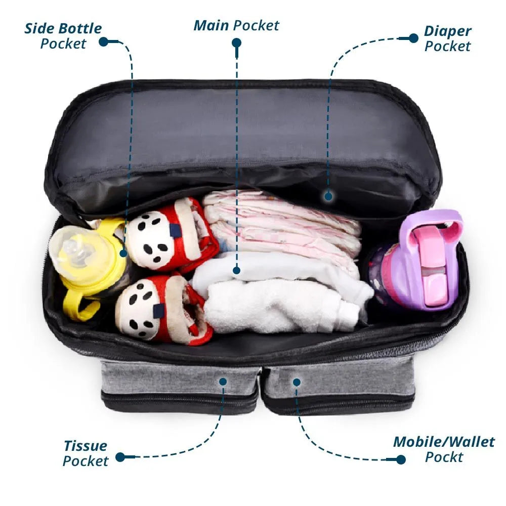 Little Story Stroller Organizer Travel Bag (Grey)