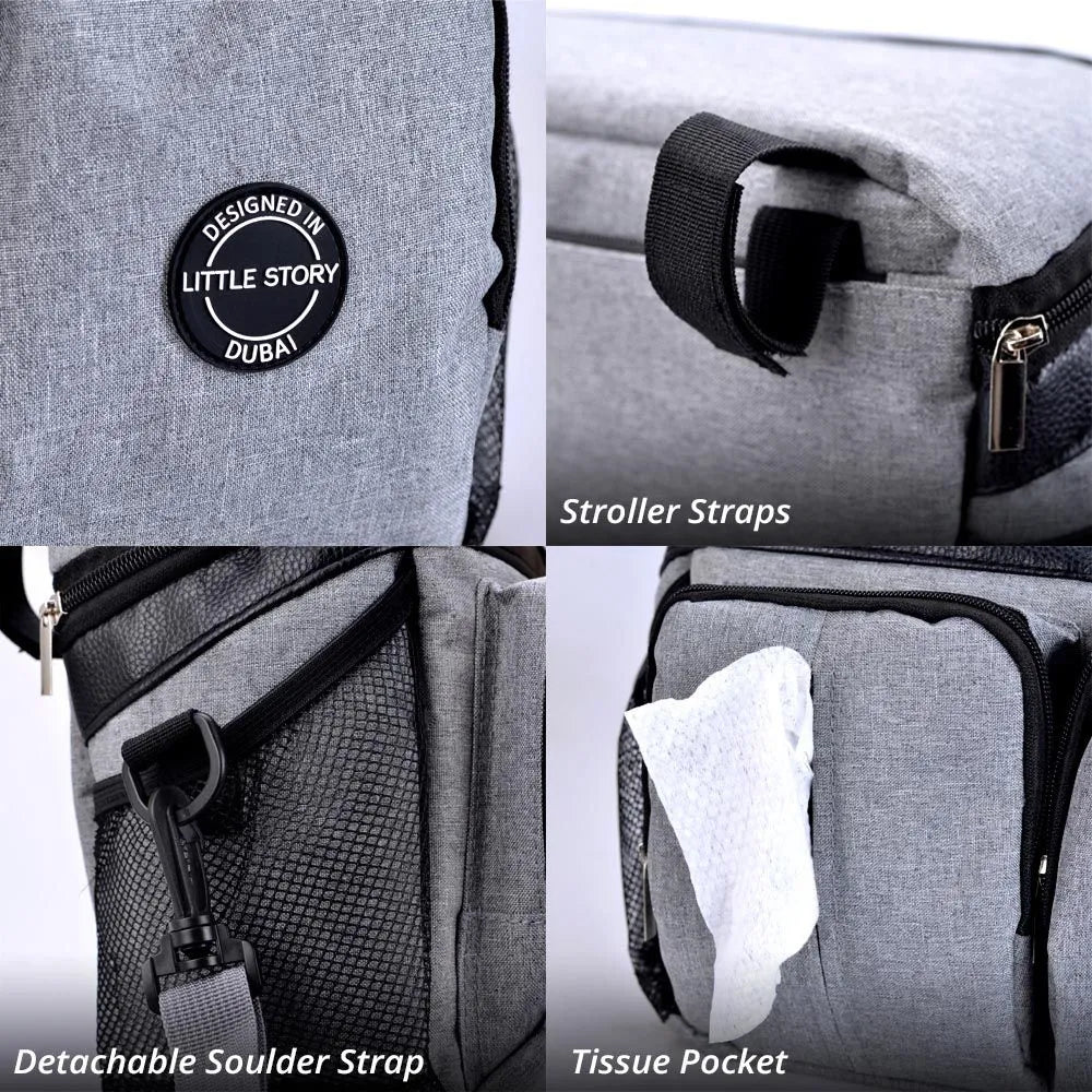 Little Story Stroller Organizer Travel Bag (Grey)