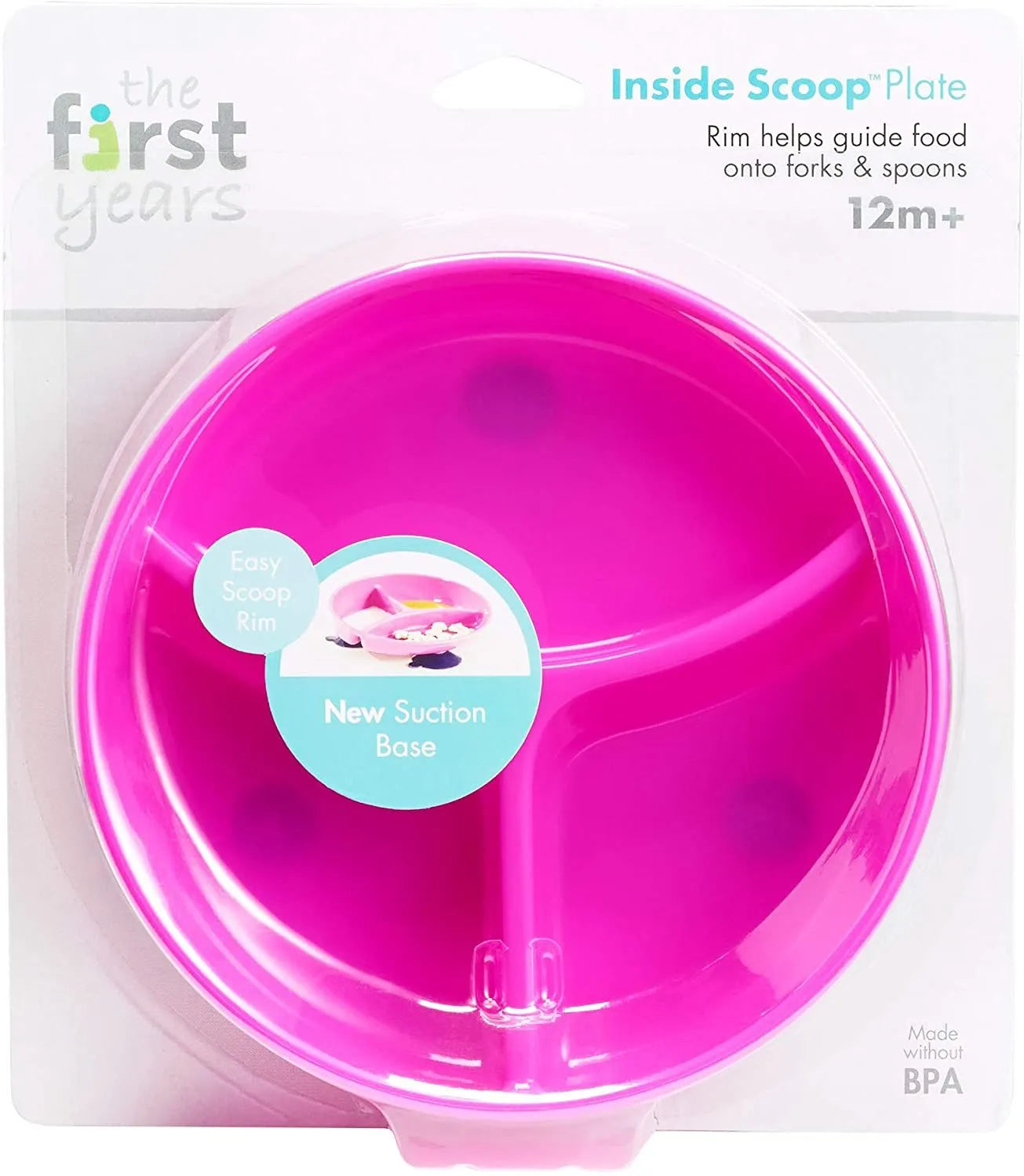 The First Years Inside Scoop Suction Sectioned Plate - Pack of 1 (12 Months +)