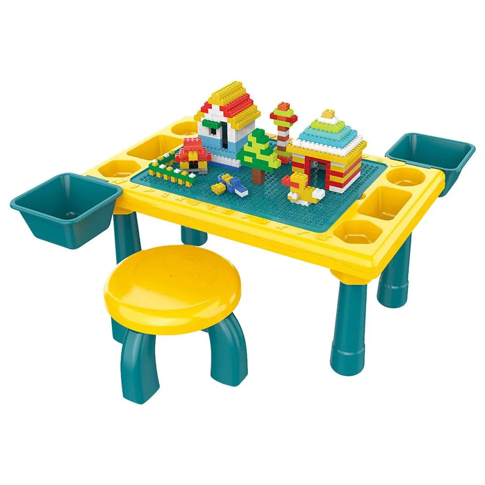 Little Story Blocks 4-In-1 Activity Table With Stool (Green)