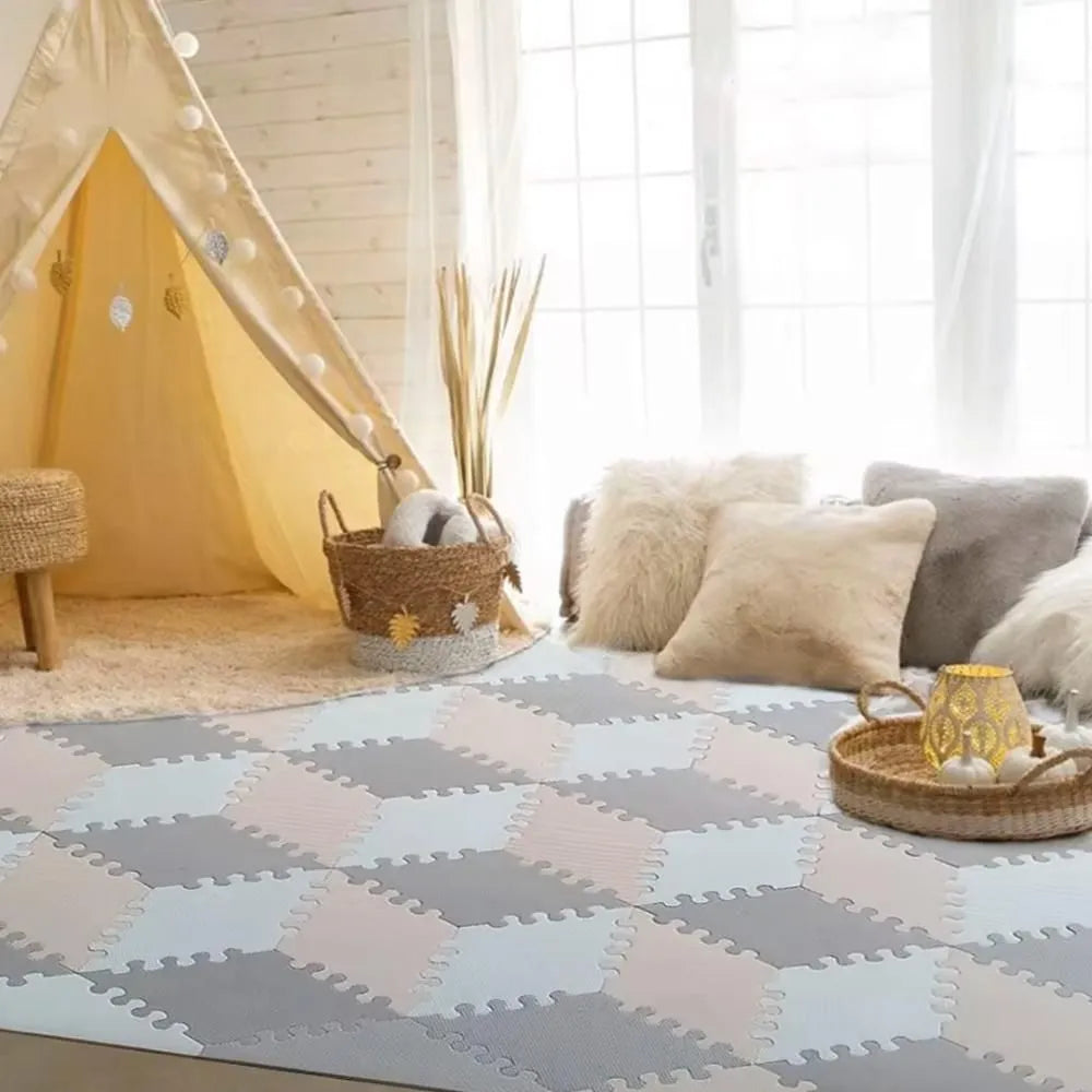 Bumble & Bird BabySafe Play Mat Multi-Shape (Peach & Brown)