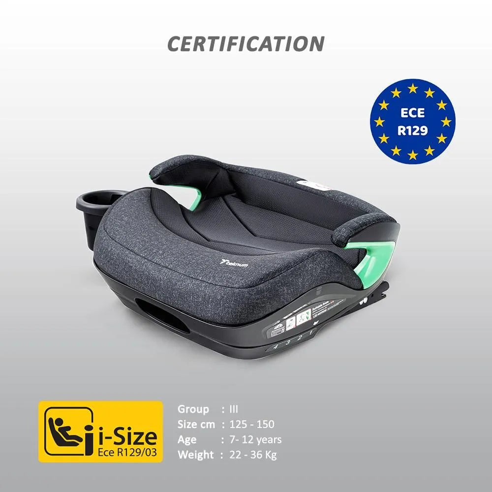 Teknum Car Seat I-Size Booster with 4 Reclining Mode and Isofix