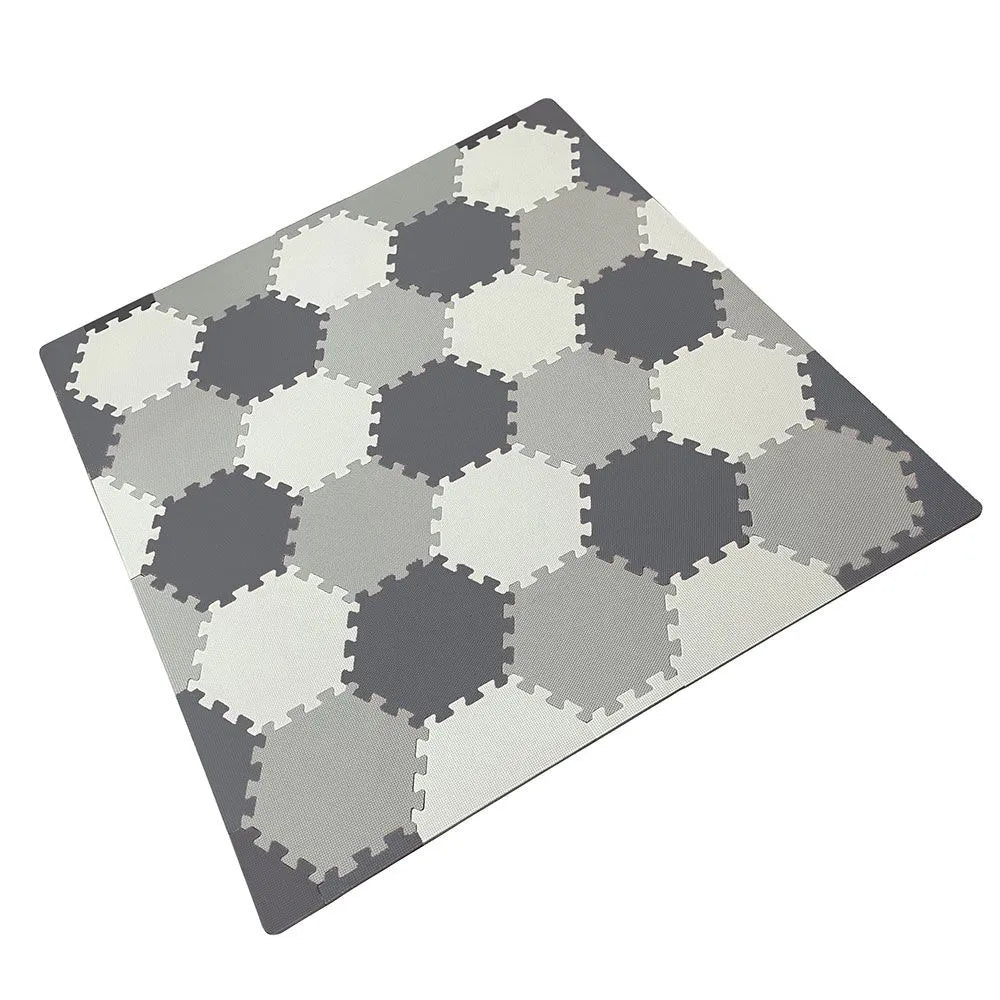 Bumble & Bird Baby Hexagonal Playmat Tiles (Grey/Cream)