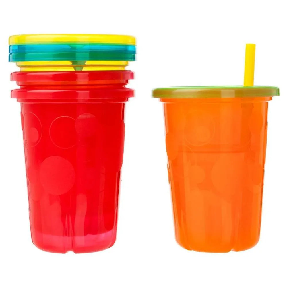 ذا فيرست ييرز أكواب شرب بمصّاصة للاستخدام المتكرر - عبوة من 4 (10oz)