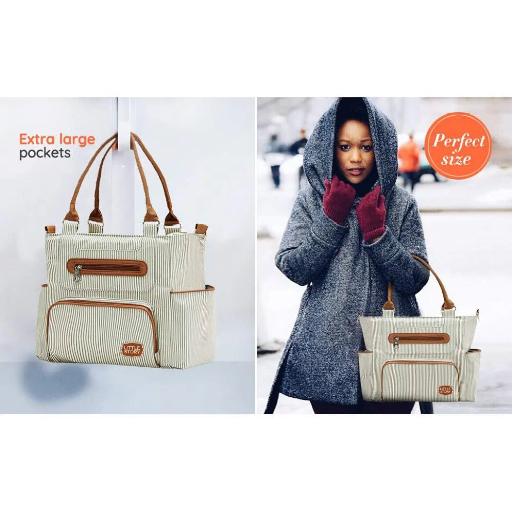 Little Story Diaper Bag Set With Stroller Hooks