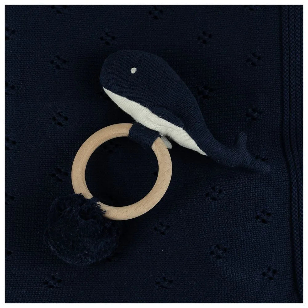 Bumble & Bird Knitted Blanket With Rattle