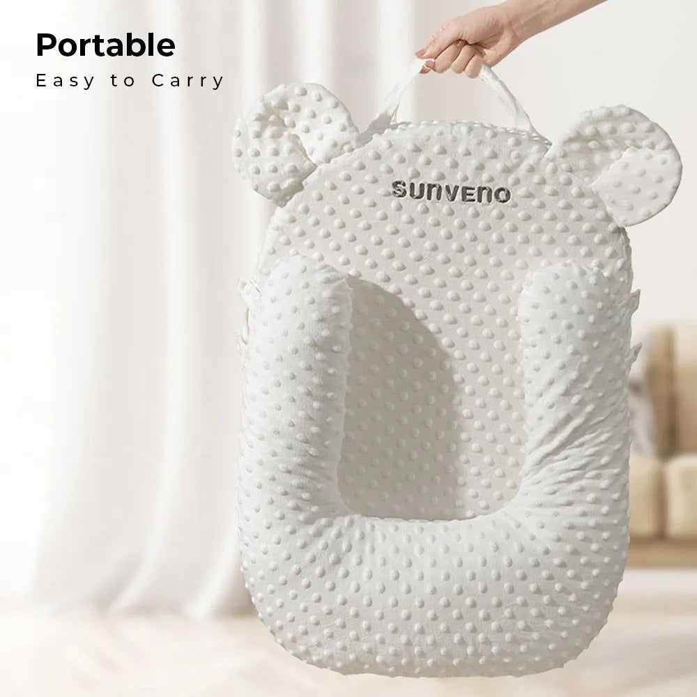 Sunveno Portable Baby Anti-Spill Milk U Shape Pillow with 10 Degree Slope Pad