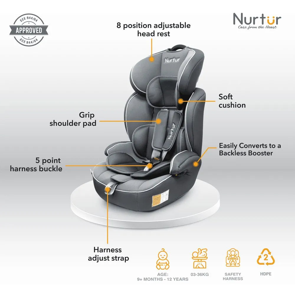 Nurtur Ragnar 3 In 1 Convertible Car Seat (Grey)