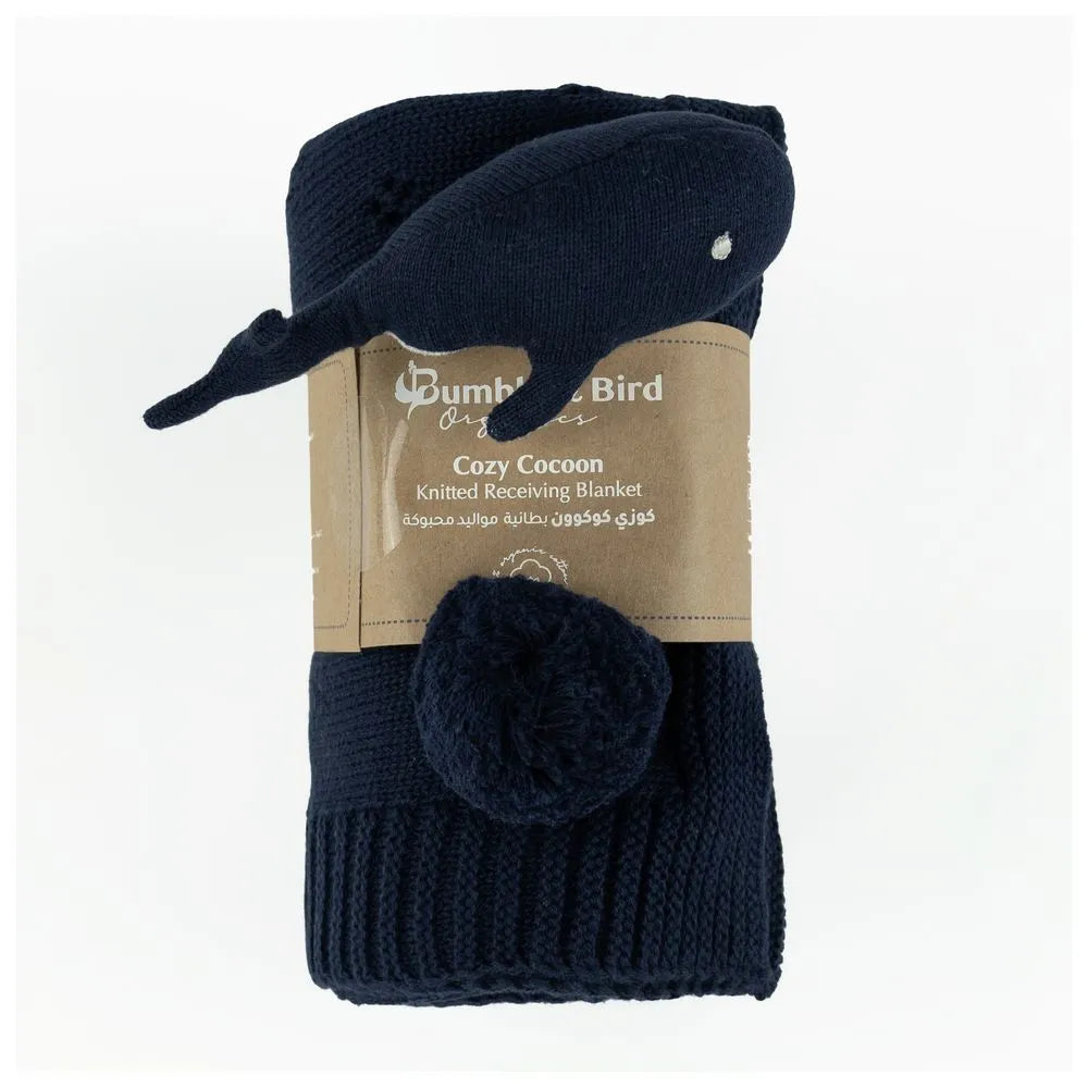 Bumble & Bird Knitted Blanket With Rattle