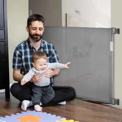 Baby Safe Retractable Mesh Safety Gate – Grey