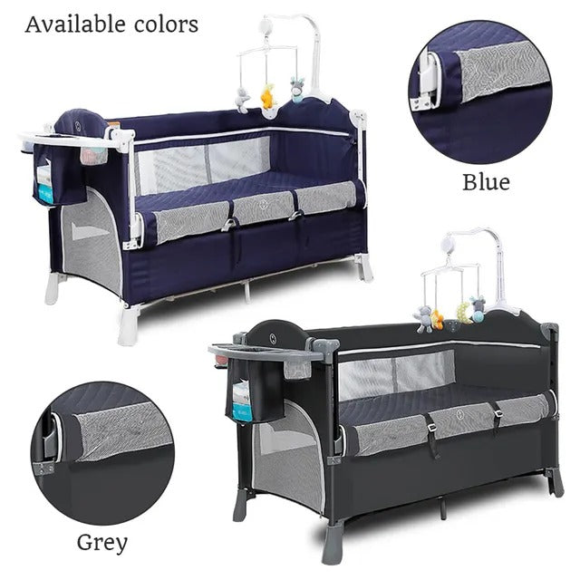 Teknum 4-in-1 Baby Co-Sleeper Bassinet & Playpen – Navy