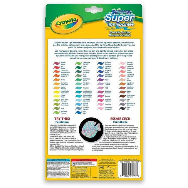 Crayola SuperTips Washable Markers – 50pcs