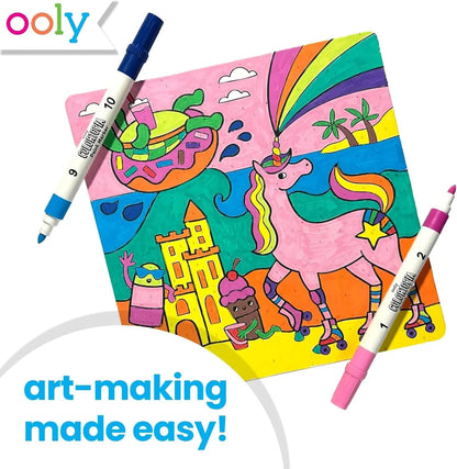 Ooly Colortopia Color by Number Paint Marker Kit