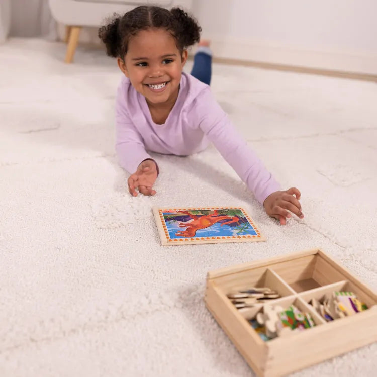Melissa & Doug Wooden Jigsaw Puzzles in a Box (4 Pcs)