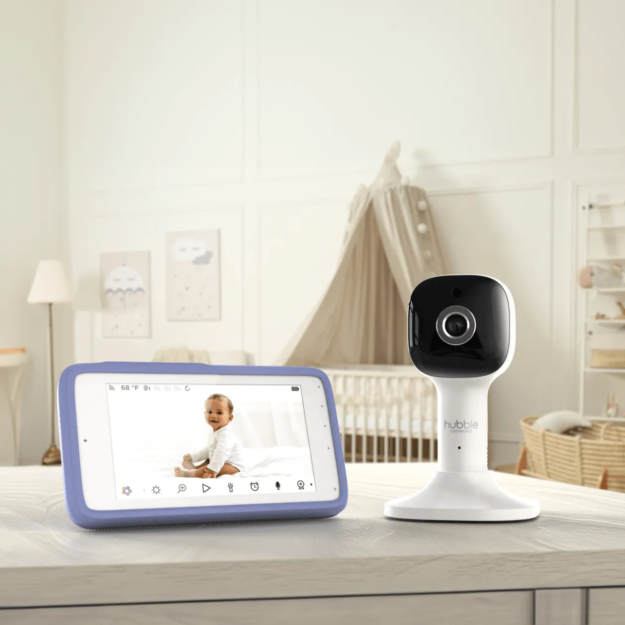 Hubble Nursery Pal Cloud Touch Smart Baby Monitor (White)