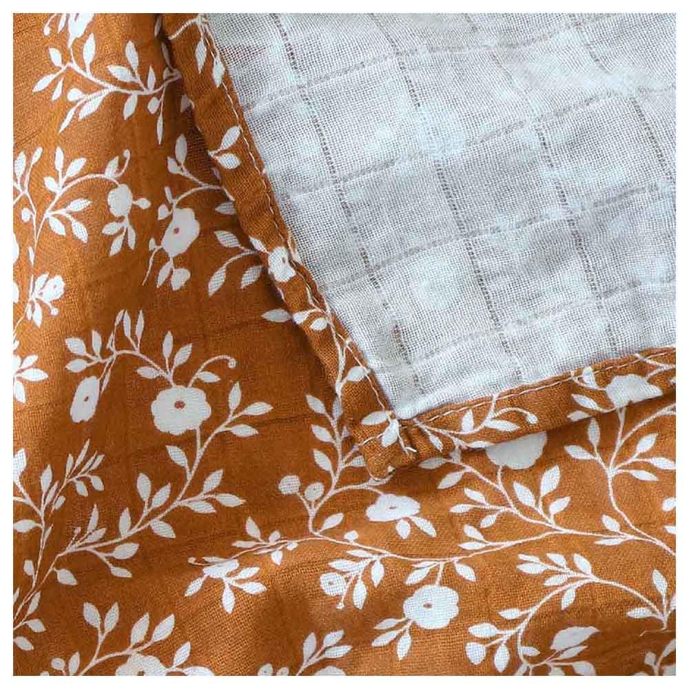 A Little Lovely Company Muslin Cloth (60cm x 60cm, Blossom/Caramel) - Set of 2
