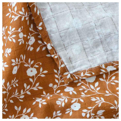 A Little Lovely Company Muslin Cloth (60cm x 60cm, Blossom/Caramel) - Set of 2