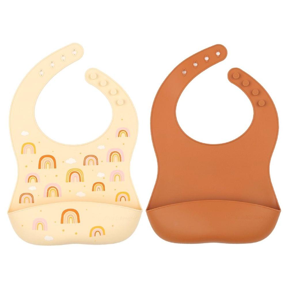 A Little Lovely Company Silicone Bib (Rainbow) - Set of 2
