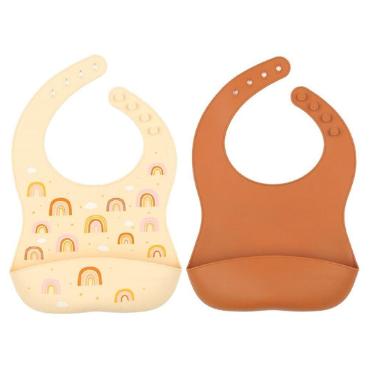 A Little Lovely Company Silicone Bib (Rainbow) - Set of 2