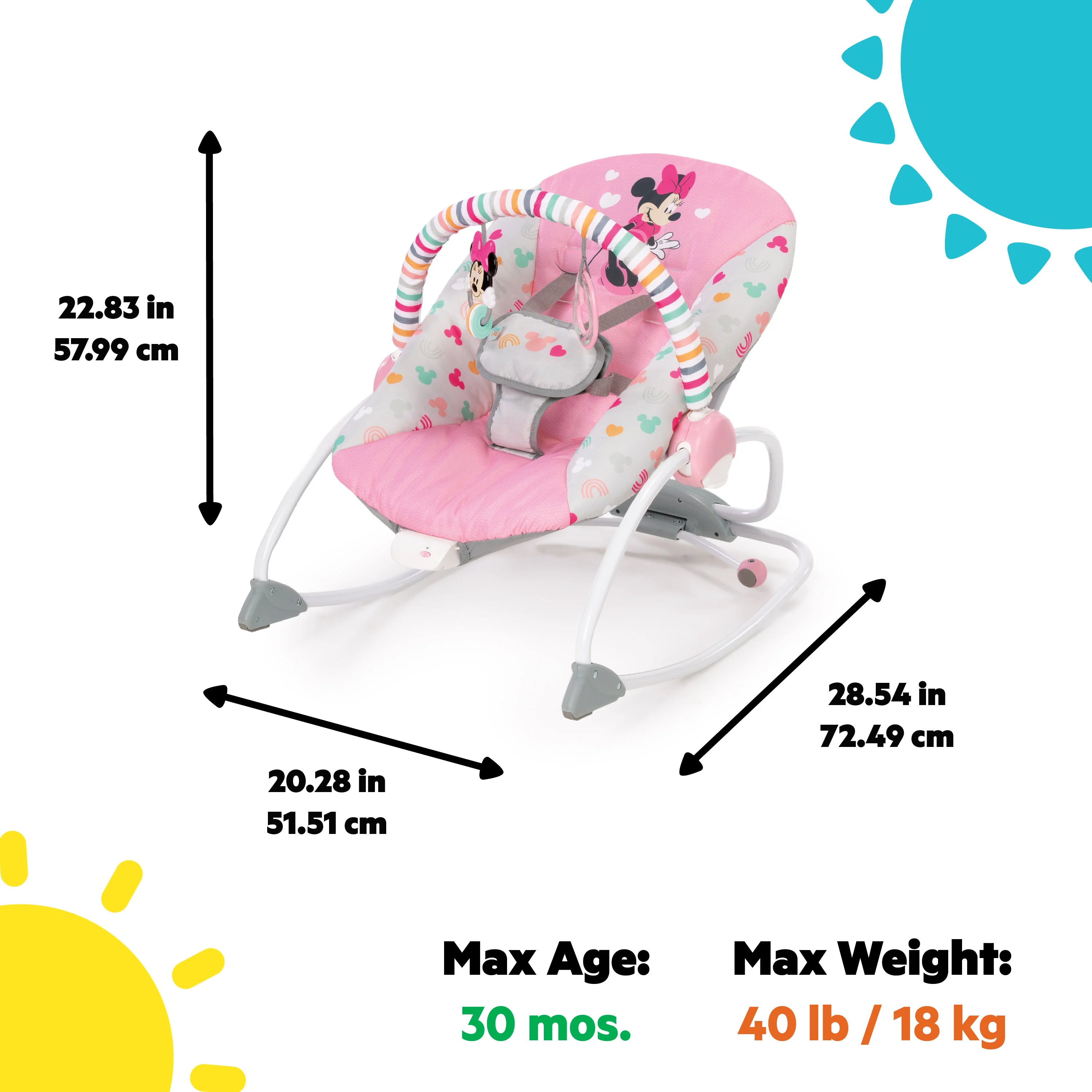 Bright Starts Bright Starts Minnie Mouse Forever Bestiet Infant To Toddler Rocker