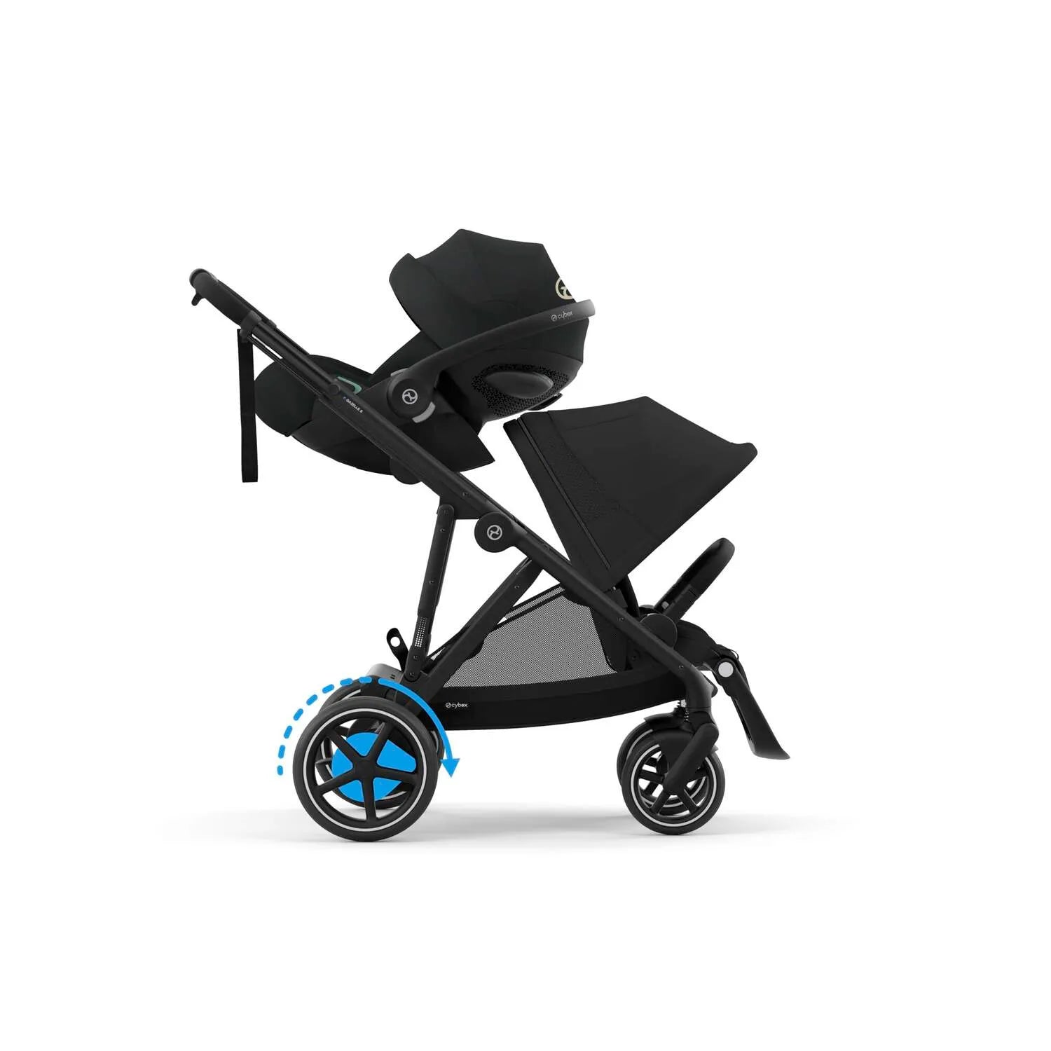 Cybex Gold Black Frame Gazelle S Stroller (Moon Black)