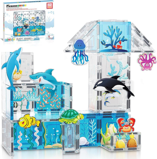 Picasso Magnetic Tiles Aquarium 52Pcs