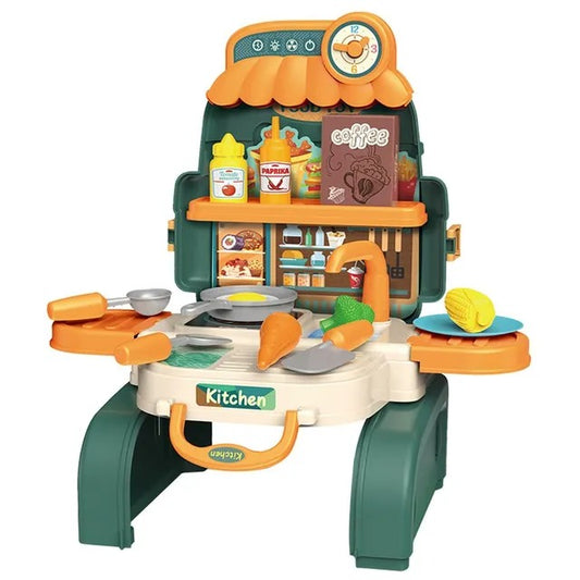 Little Story Role Play Kitchen Toy Set School Bag – 21pcs, Green
