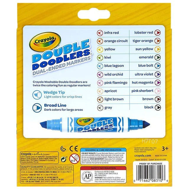 Crayola Washable Double Doodlers, Pack of 10