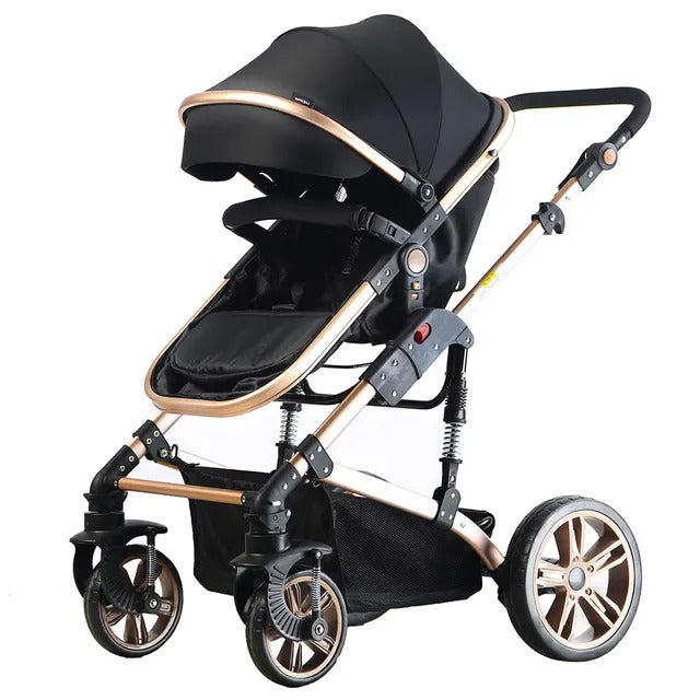 Teknum 3-in-1 Pram Stroller & Diaper Bag Bundle – Black
