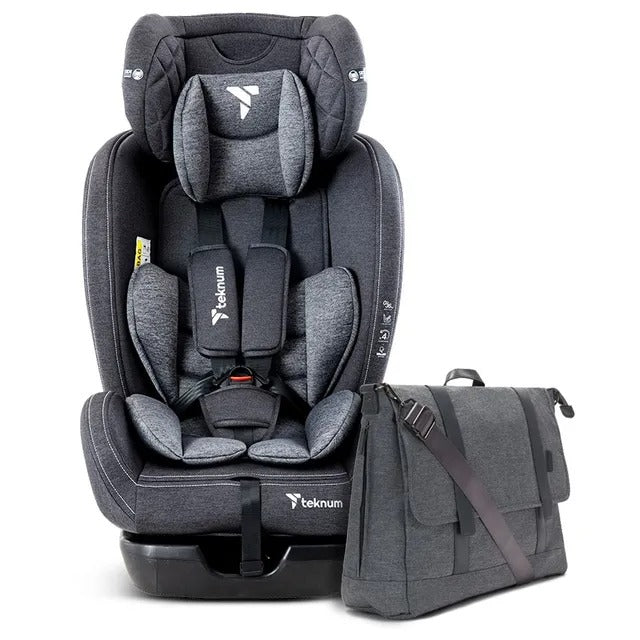 Teknum Evolve 2 Car Seat & Men's Diaper Handbag Set – Dark Grey