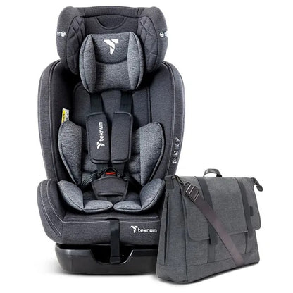 Teknum Evolve 2 Car Seat & Men's Diaper Handbag Set – Dark Grey