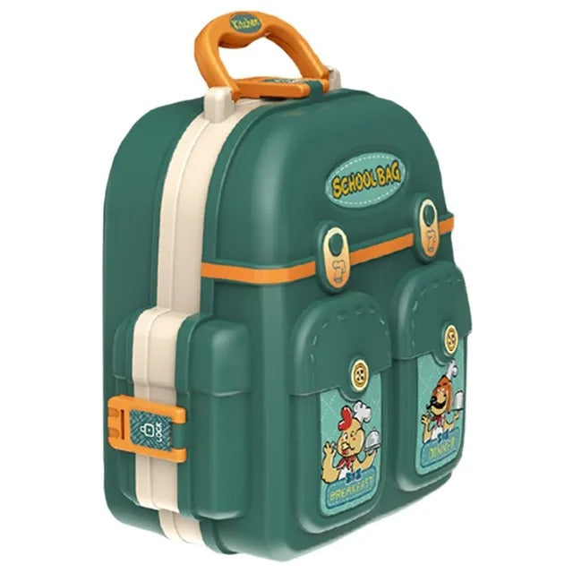 Little Story Role Play Kitchen Toy Set School Bag – 21pcs, Green