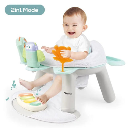 Teknum 2-in-1 Dining Chair Toddler Play Seat With Pedal Piano – Multicolor