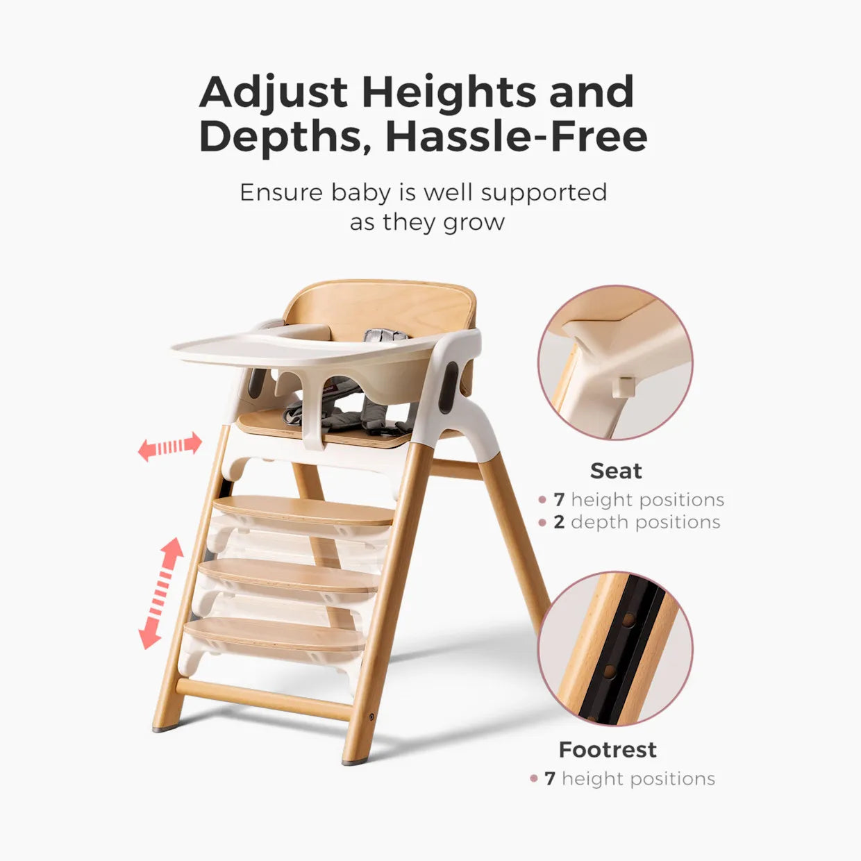 Momcozy DinerPal Wooden High Chair for Babies