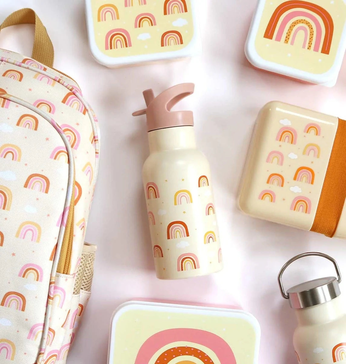 A Little Lovely Company Double Wall Insulated Water Bottle (350ml, Unicorn Dreams)