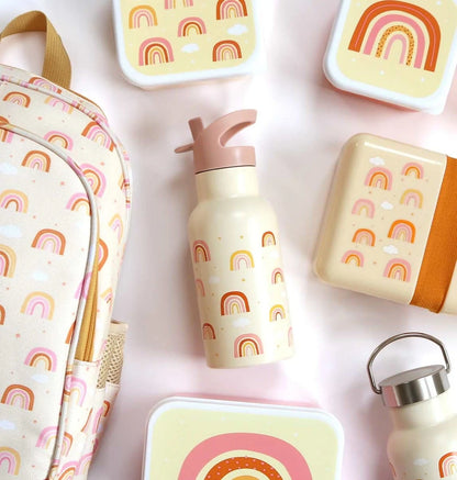 A Little Lovely Company Double Wall Insulated Water Bottle (350ml, Unicorn Dreams)
