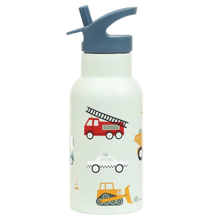 A Little Lovely Company Double Wall Insulated Water Bottle (350ml, Vehicles)