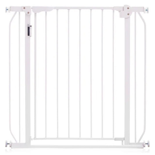 Baby Safe Metal Safety LED Gate with 10cm Extension – White